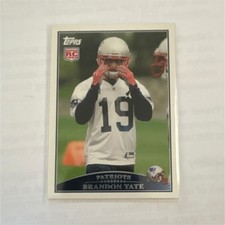 2009 Topps Brandon Tate #343 New England Patriots Rookie Football Card. rookie card picture