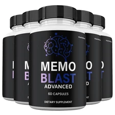 Memo Blast Advanced Capsules, Max Strength, MemoBlast for Clarity (5 pack)