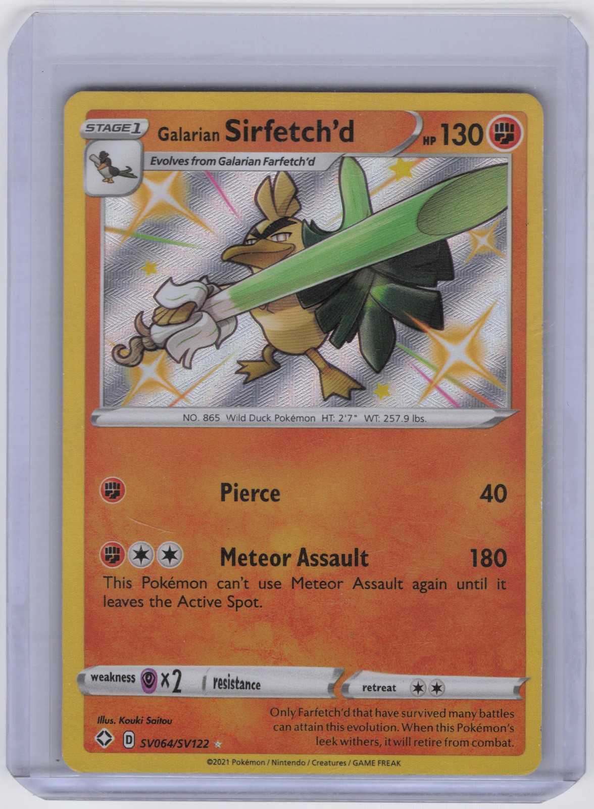 Galarian Sirfetch'd Shiny Holo Rare Shining Fates: Shiny Vault SV064/SV122 NM