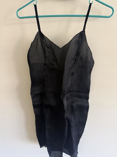 Missoni, Vintage Rare Missoni Black 100% Silk Satin Slip Dress V-Neck EU 40