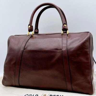 Gold Pfeil Leather Boston Bag F807 Mens Women's Used Authentic