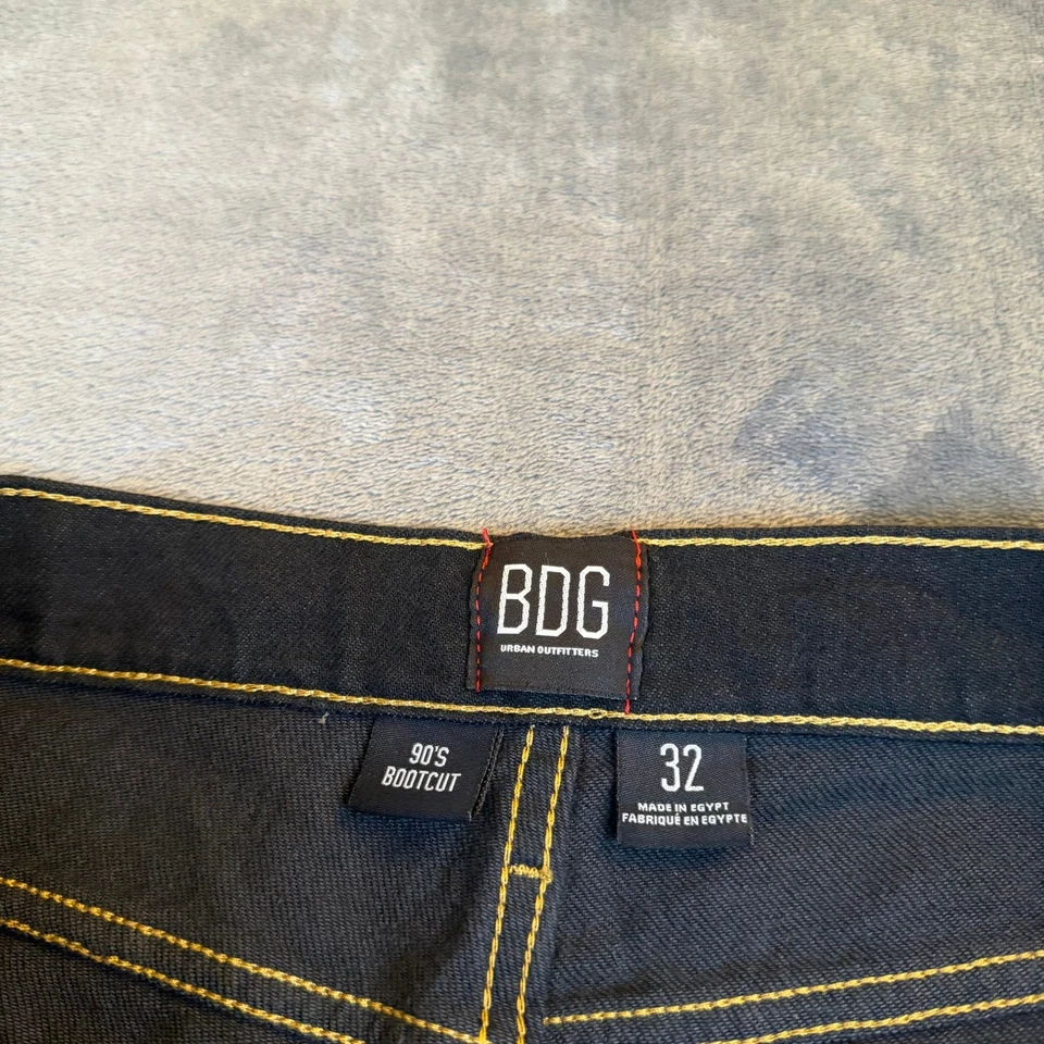 BDG Urban Outfitters 90s Bootcut Jeans Black Dark Wash Stretch Mens 32x33" - Image 2 of 4
