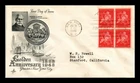 DR JIM STAMPS US COVER NEW YORK CITY AIR MAIL FDC SCOTT C38 BLOCK OF 4 ARTCRAFT