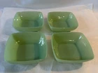 Rare 4 Vintage 1950's FIRE KING Jadeite Charm Berry Desset Bowl 4-3/4" Square