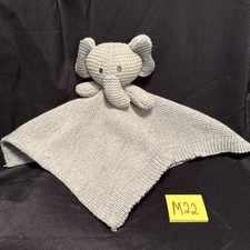 Modern Baby Gray Elephant Lovey Knit Snuggle Blankie Security Blanket 13  x12  