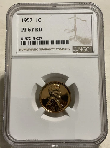 1957 Proof Lincoln Cent NGC PF 67 RD