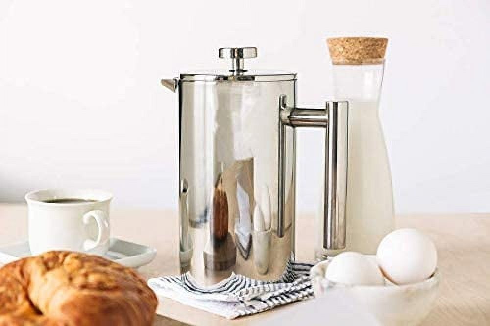 Mixpresso Stainless Steel French Press Double Wall Coffee Maker, Silver 27 fl oz