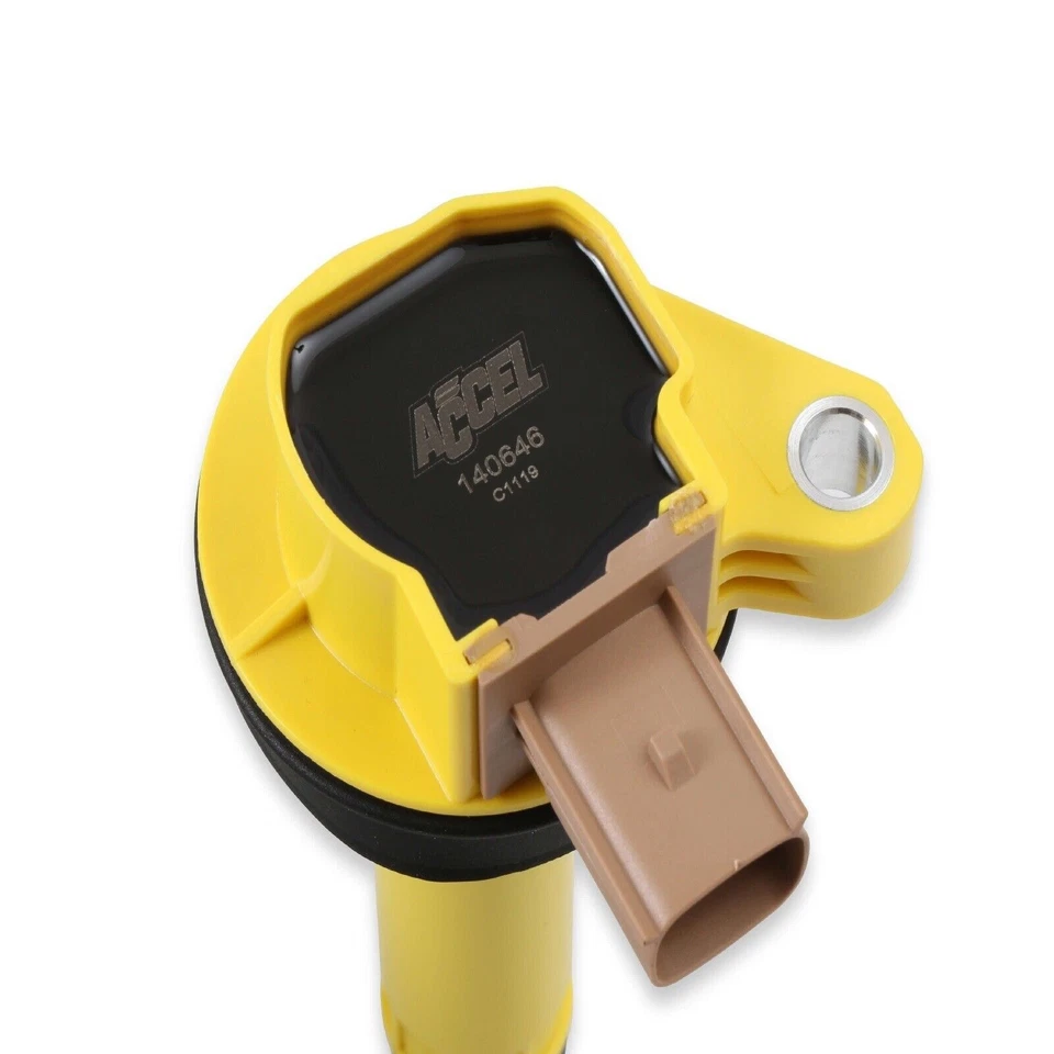 Accel 14066-6 Juego de 6 bobinas de encendido Supercoil amarillas para 10-16 F-150 Explorer Foto 4 de 4