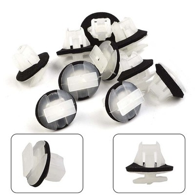 White & Black Clips 10pcs Set Car For Moulding Plastic Side Sill