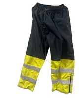 High-visibility work pants neon yellow-green reflective safety striping Size L