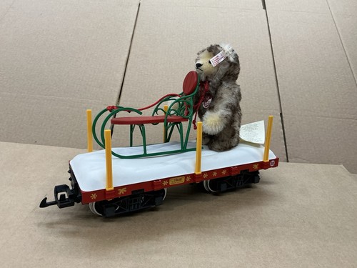 LGB VAGÓN DE CARGA CALIBRE G STEIFF BEARS COCHE DE NAVIDAD CON TRINEO 41000 ¡BONITO! | Condition: Used