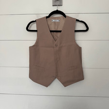 Boys Tan 10Y Brown Vest Wedding Boho Causal Formal
