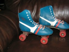 1970s Fireball Skates Roller Derby Blue In original Box Vintage Outdoor size 5