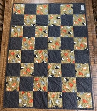 Project Linus Cat Kitty Quilt Patchwork Square Block  Lap Blanket 35”X45”