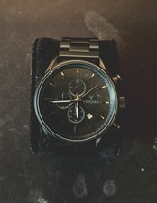 Vincero Chronograph Men’s Watch Black Stainless Steel 43mm Case, 22mm Strap