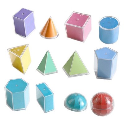 12 Stck. 3D Geometrische Körper Praktische Haltbarkeit Pädagogisches Spielzeug Lehrerhilfen