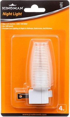Kingman Night Light Wall Plug in with On/Off Switch Warm White UL Listed, 120...