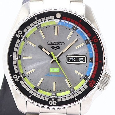 Seiko 5 Sports HUF Collaboration 4R36-16J0 Automatic Silver Dial Men s...
