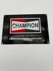 Vintage porcelain Champion dealer service gas station sign 12"x8"