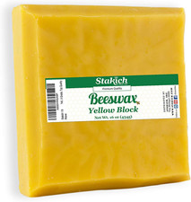 Yellow Beeswax Block - Natural, Triple Filtered, 1 Lb, Honey Scent