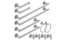 BWE 12-Piece Bath Hardware Set w/ Towel Rings  Hooks Toilet Paper Holders- BN