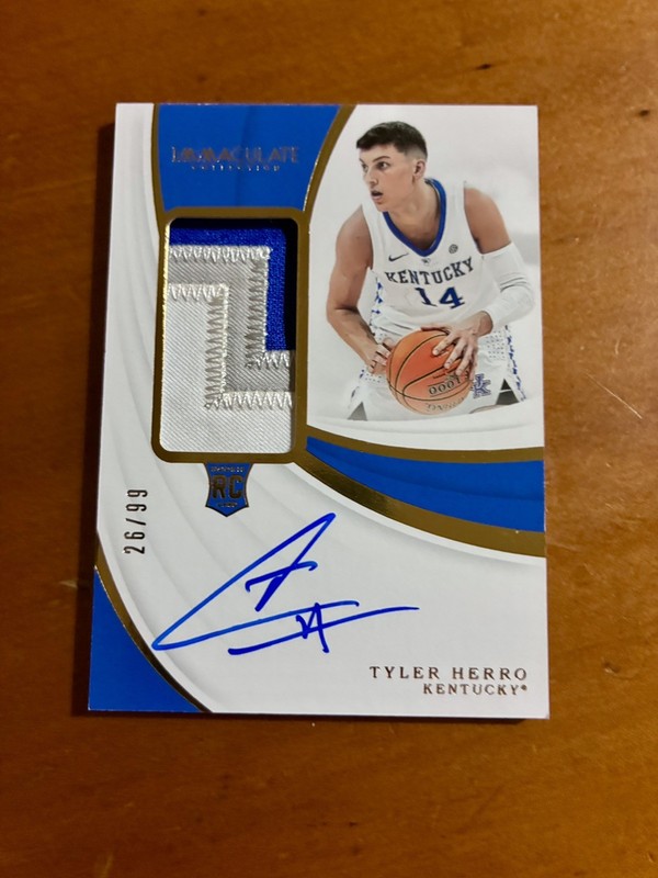 2019-20 Panini National Treasures Tyler Herro RPA Rookie Patch Auto /99