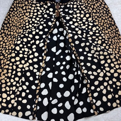 Per Se Silk Animal Print Adjustable Zipper Front Knee Length Skirt Womens Sz 12