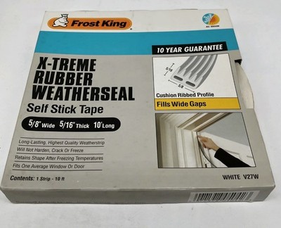 Frost King EDPM Ribbed Profile Self Stick Water Seal V27W  5/16 Thick, 5/8 Wide 