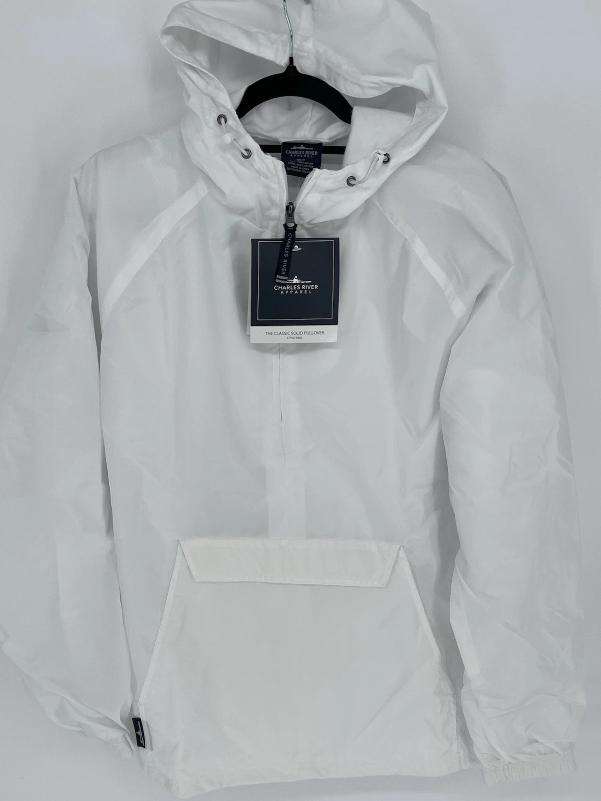 Charles River Mens M Windbreaker Jacket Mid Zip Pockets Pullover NWT Sports