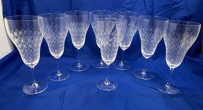 Set of 8 ROMANCE MOTIF II by Rosenthal Crystal Water Goblets 7 5/8 