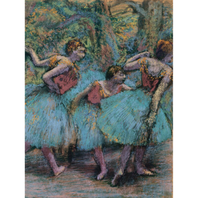 Edgar Degas Drei Tänzer blau Tutus rote Mieder Leinwand Kunstdruck Poster