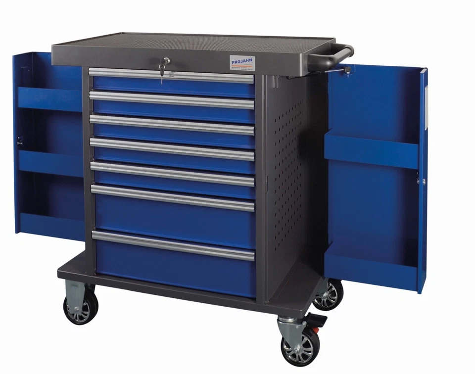 Projahn Werkstattwagen Werkzeugwagen blau SPACE 7 Schubfächer abschließbar - Bild 2 von 4