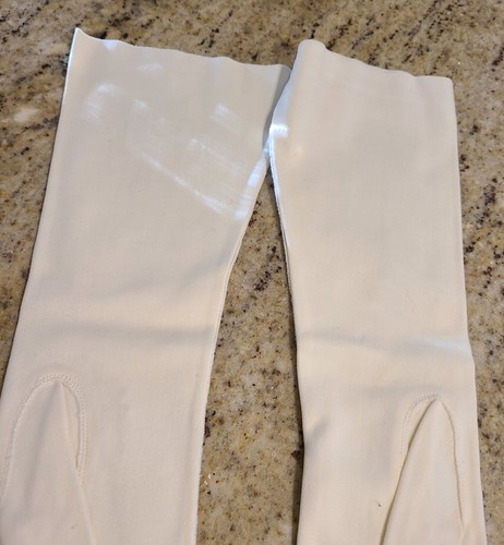 New! Vintage Size XS-S Off-White Cotton Formal 13.5" Long Gloves *Marks* - Picture 9 of 12