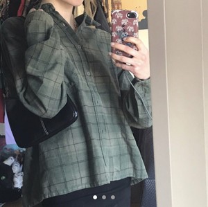 baggy checked shirt