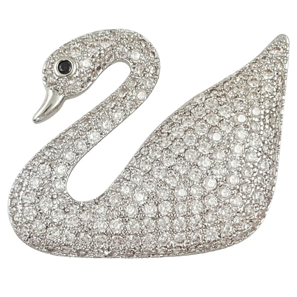 Cristal Folheado a Ródio Branco Moda Broches e Alfinetes