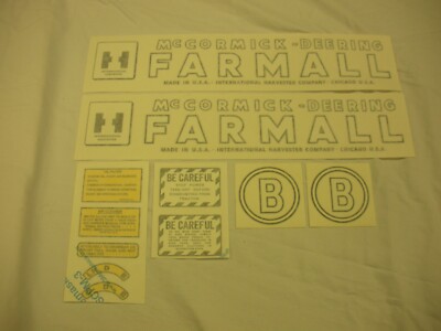 IHC McCormick Deering Farmall B Late Tractor Decal Set VINYL Cut 