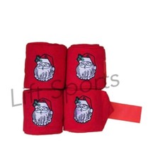 Christmas Santa Claus Horse Fleece Polo Wraps Bandages Leg Wrap Set of 4 Red