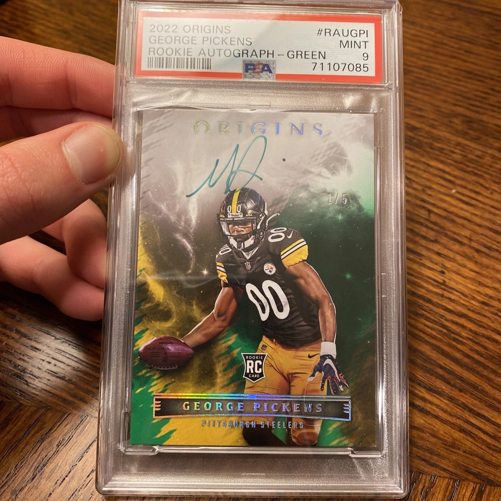 George Pickens Panini Origins Rookie Autographs #RAUGPI Green