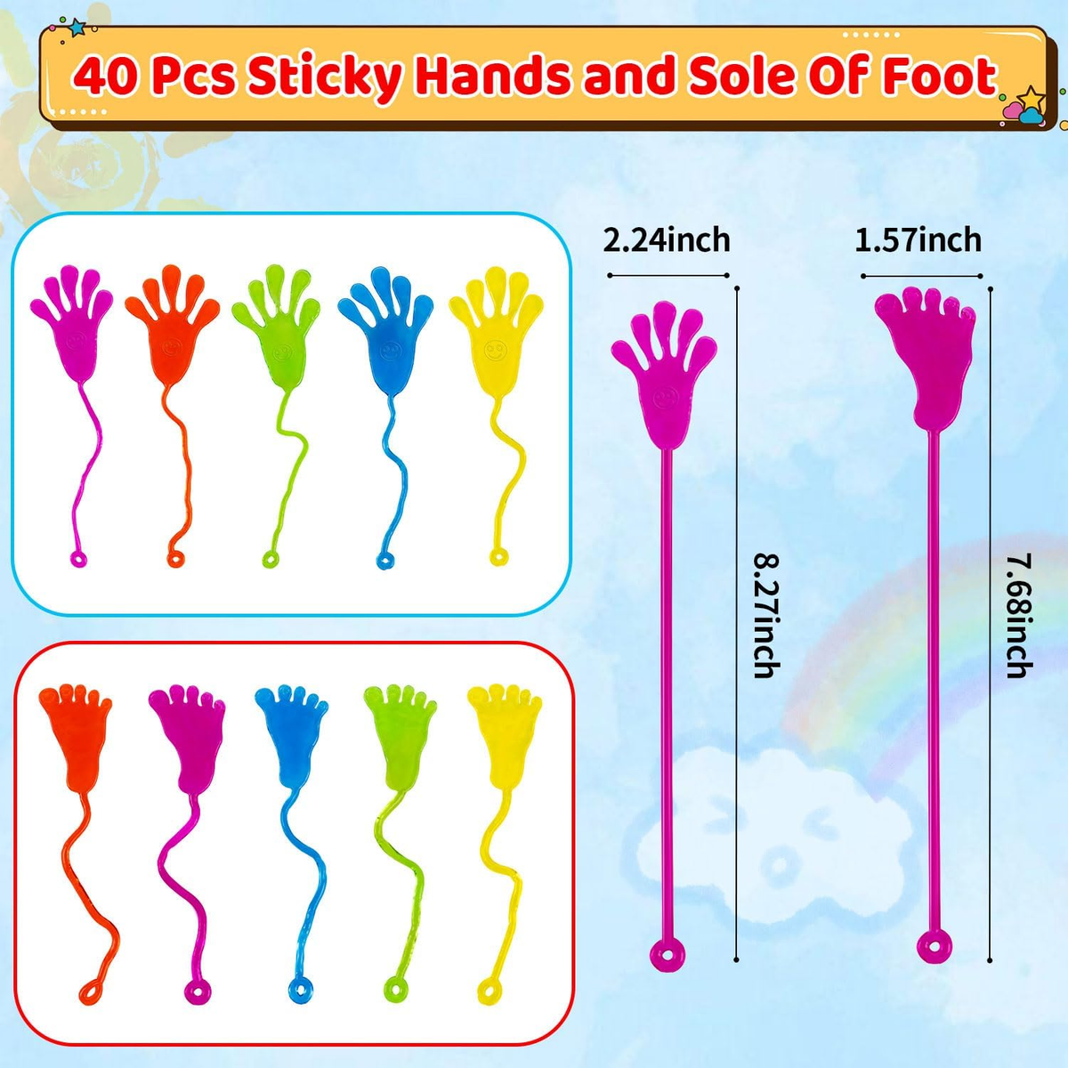 40Pack Sticky Hands for Kids, Sticky Hands & Feet Toys for Easter Egg  Fillers, P | eBay