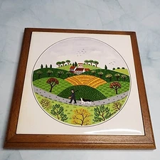 VIlleroy & Boch Design Trivet  Hunter with Dog 7.5" Square Eurostovil Firenze