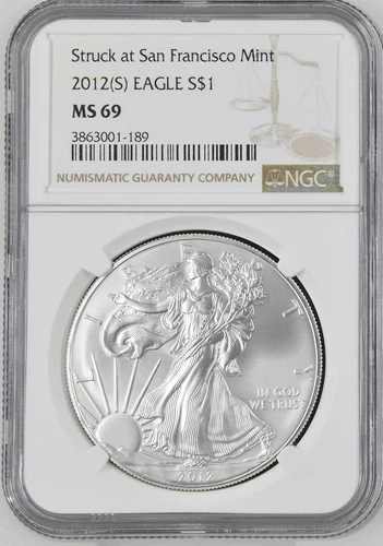 2012 (S) American Eagle Silver Dollar $1 NGC MS69