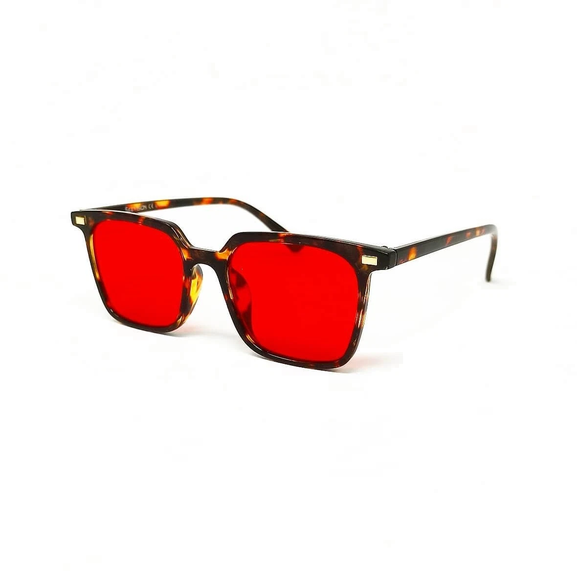 Occhiali da sole uomo donna colore havana con lenti rosso Pif wear