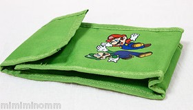 Super Mario Bros. Mini Pouch Bag w/Carabiner Luigi JAPAN FAMICOM NES