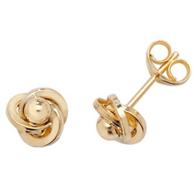 Ohrstecker 9 kt Gold kleine Kugel im Knoten 0,46 g