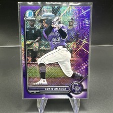 2022 Bowman Chrome Mega Box Purple Mojo Refractor /250 Adael Amador Rockies RC