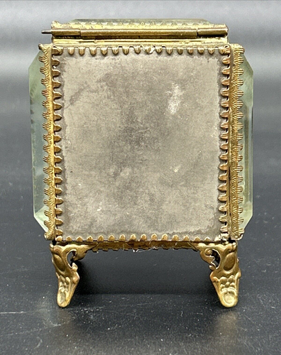 Antique Cascade Glass & Metal Bijouterie Jewelry Box - Picture 7 of 16