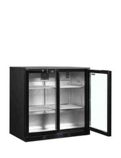 NEW HINGED 2 DOOR UNDERCOUNTER BEER DRINKS BOTTLE FRIDGE LOW ENERGY A RATED