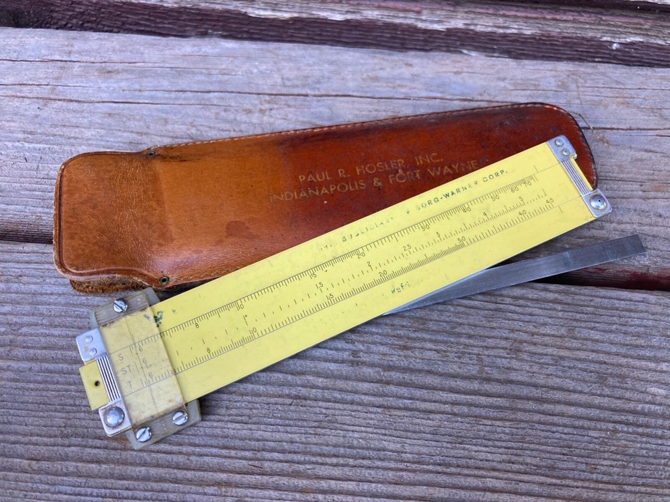 VINTAGE PICKETT SLIDE RULE LEATHER CASE MODEL N200-ES TRIG 6