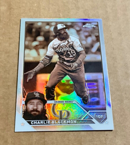 2023 Topps Chrome 128 Charlie Blackmon Refractor Colorado Rockies Baseball Card - 第 1/2 張圖片
