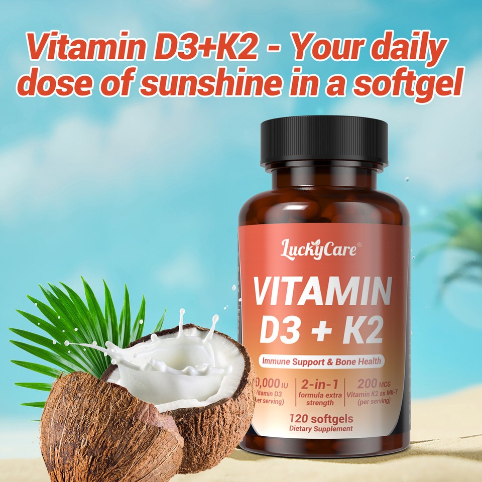 Lofuanna Vitamin D3 & K2 with Coconut Oil 120 softgels
